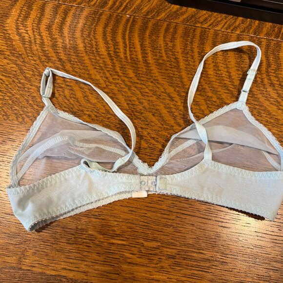 Vintage Vassarette  1970s Sheer Lingerie Set Turquoise Bra 34C Panty Small Nylon - Picture 4 of 11